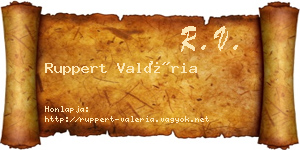 Ruppert Valéria névjegykártya